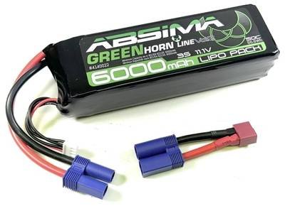 ABSIMA GREENHORN LINEV2 3S 11,1V-50C 6000 SC LIPO AKKU mit EC5 Plug inkl. T-Plug Adapter