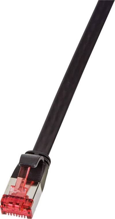 LogiLink CF2023S RJ45 Netzwerkkabel, Patchkabel CAT 6 U/FTP 0.50 m Schwarz vergoldete Steckkontakte 1 St.
