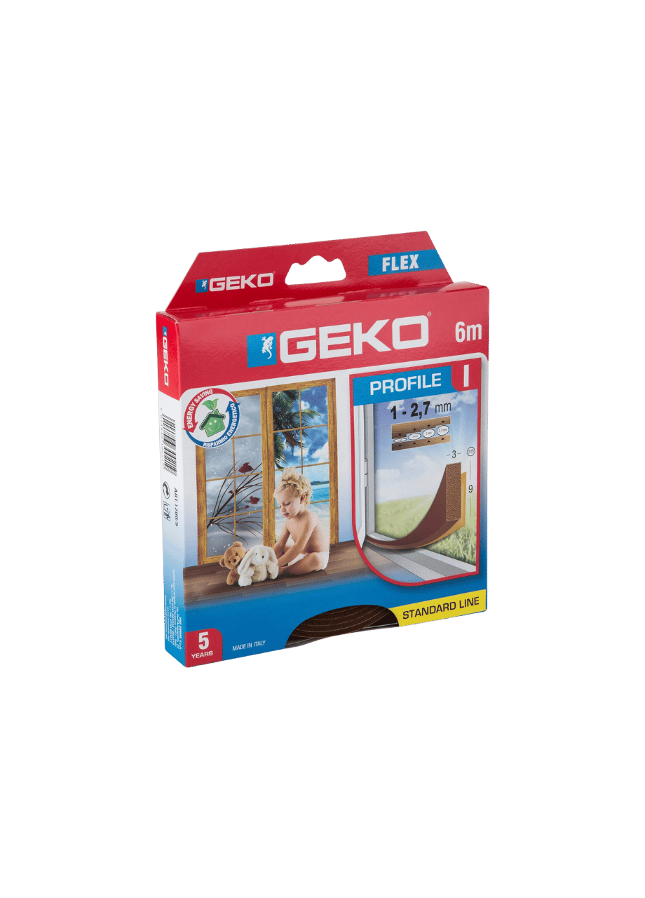 Geko Joint Mousse PVC Profil I Marron 9mmx3mmx6ml