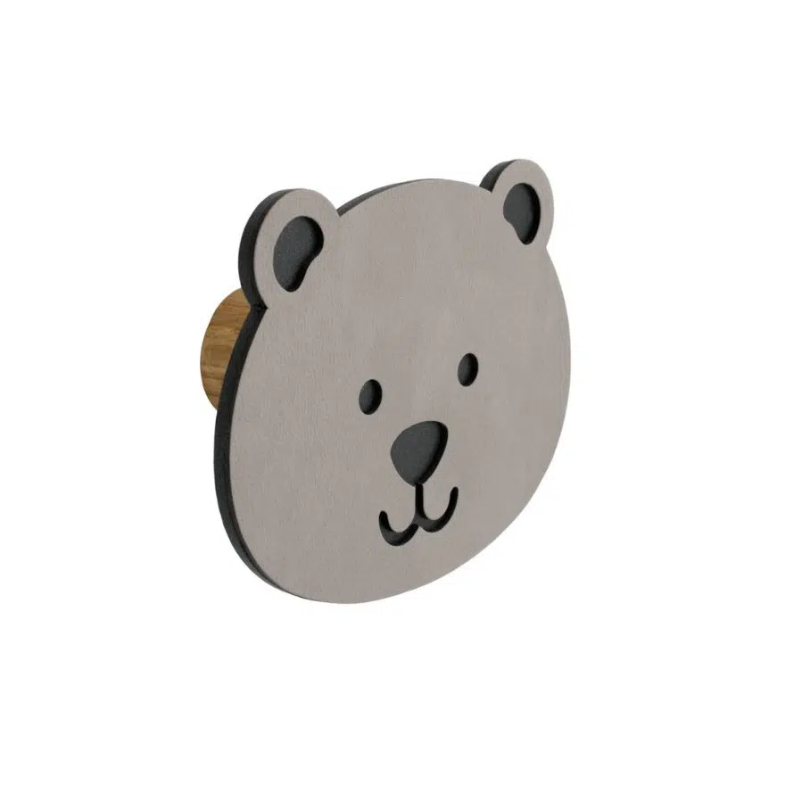 Patère murale Ours gris - La Quincaillerie