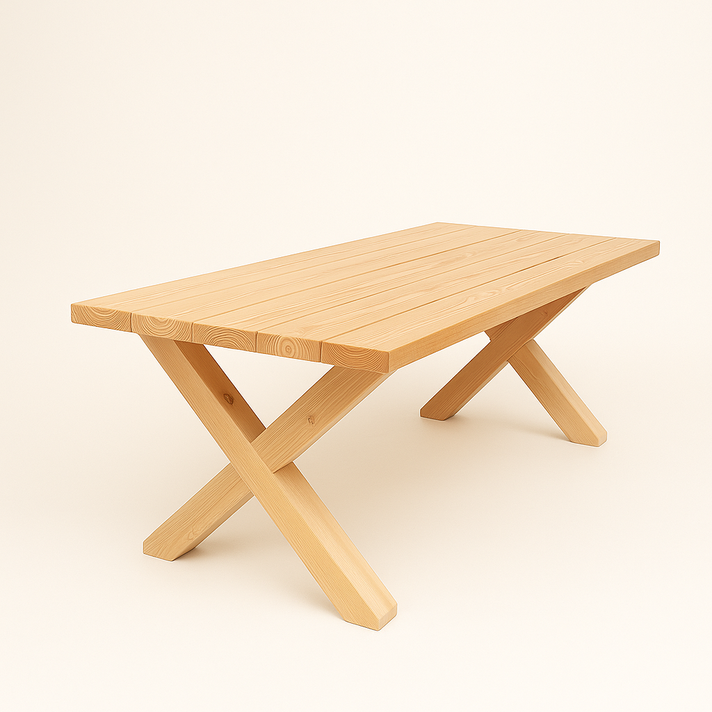 Tuintafel met x-poot.