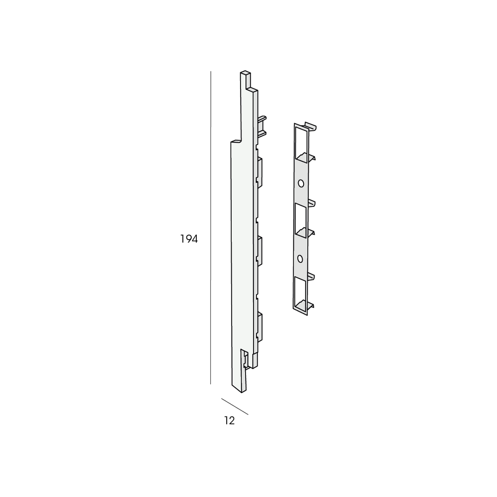 Heering Eindkap+connector rechts voor 2815 - Wit - Classic (met houtnerf) doos 5 st