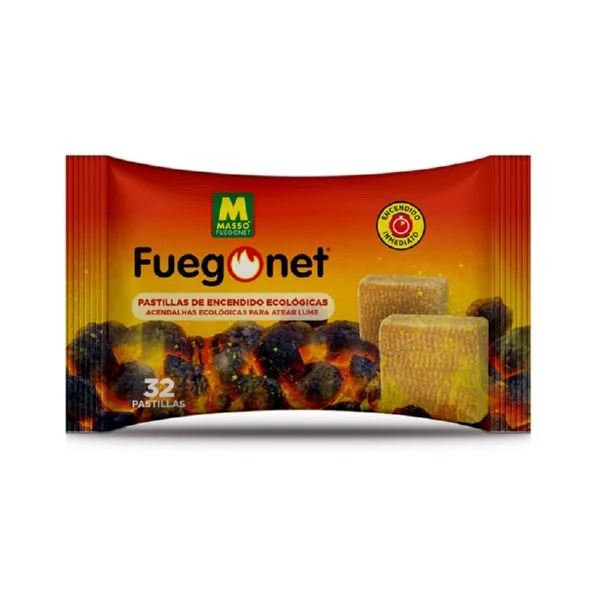 Pastilla encendido barbacoa/chimenea 32unds ecologicas pqs/masso