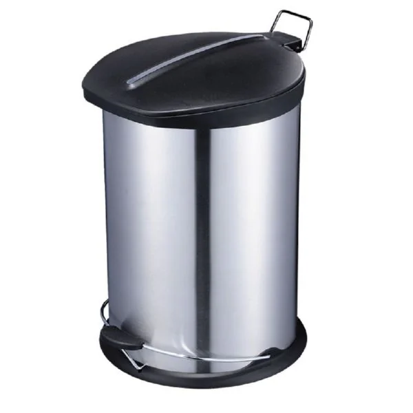 Cubo baÑo inox satinado 5ltrs c/pedal habitex (tapa negra)