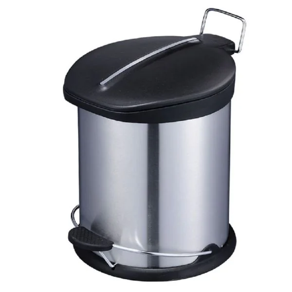 Cubo baÑo inox satinado 3ltrs c/pedal habitex (tapa negra)