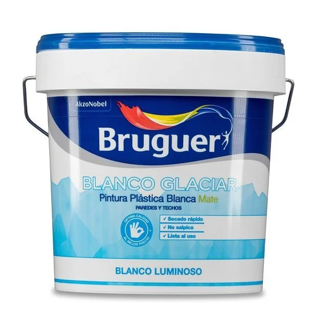 PINTURA PLÁSTICA MATE BLANCO GLACIAR BRUGUER 15L
