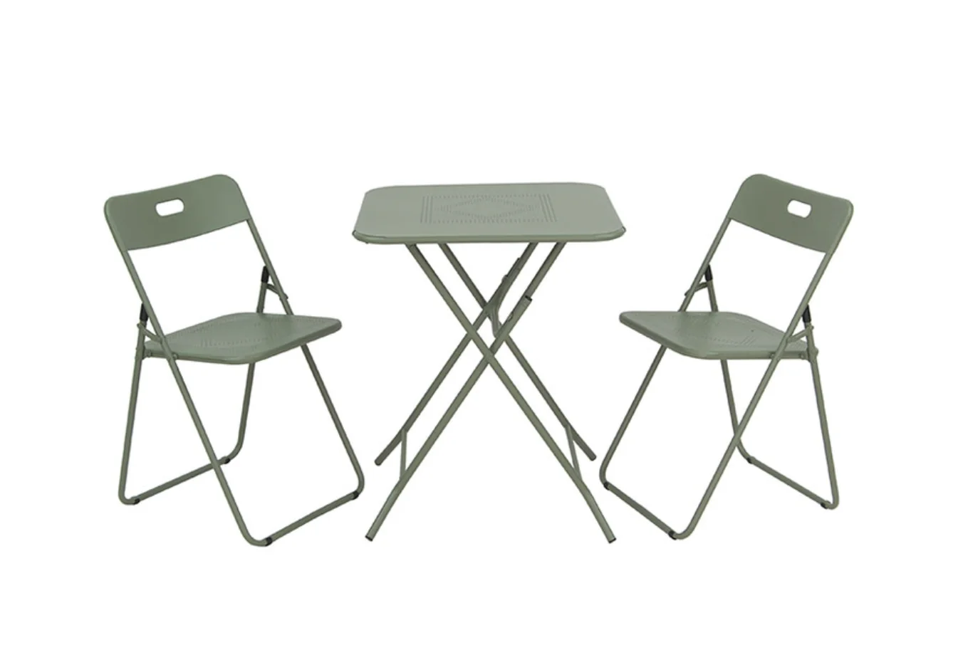 Conjunto Plegable Metálico Ágata – Mesa + 2 Sillas