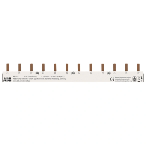 Universal-Stiftschiene, 1-Phase, 3 Pole