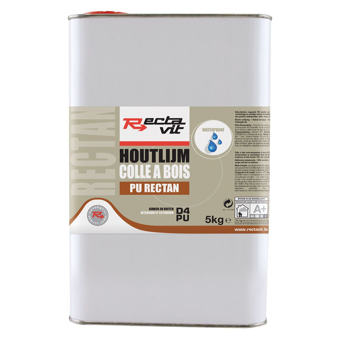 Houtlijm 'PU Rectan' - D4 - 5 kg (Transparant)