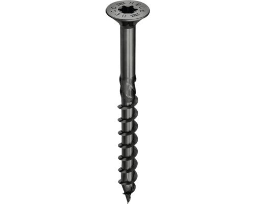HECO-TOPIX-plus Holzschraube Senkkopf mit Frästaschen TX Teilgewinde 4x40 mm schwarz verzinkt 200 Stück