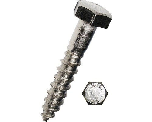 Holzschraube 6-Kant DIN 571 10 x 80 mm Edelstahl rostfrei A2 25 Stück