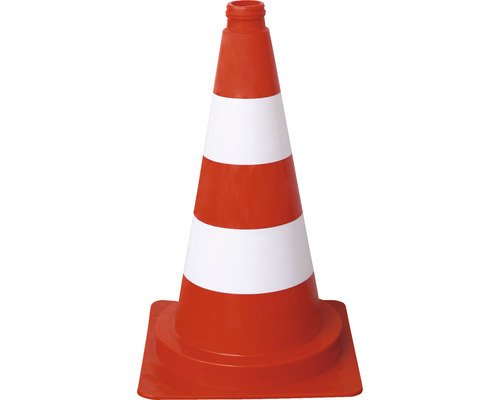 Leitkegel PVC tagesleuchtend rot-weiss Ø 30 cm H = 50 cm