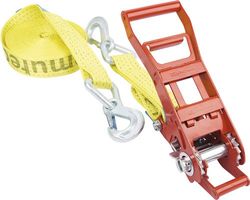 Mamutec Zurrgurt 2-teilig TD5 mit Ratsche und Karabiner 8 m gelb