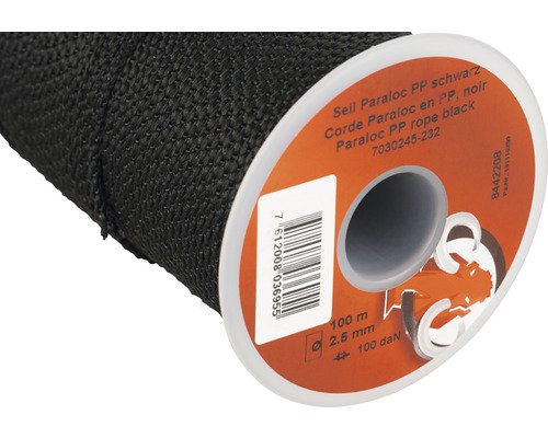 Mamutec Seil Paraloc Polypropylen Ø 2,5 mm x 100 m schwarz