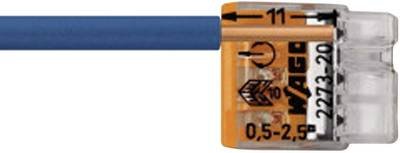 WAGO 2273-203-100 2273 Dosenklemme flexibel: 0.5-2.5 mm² starr: 0.5-2.5 mm² Polzahl: 3 100 St. Transparent, Orange Box