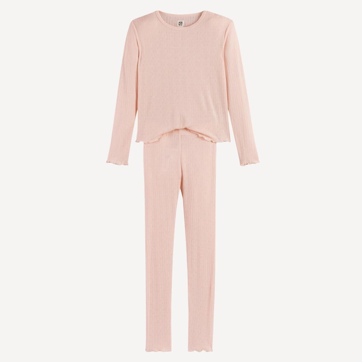 Pyjama mit langen Ärmeln aus Pointelle-Mesh