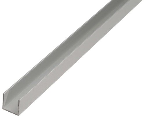 U-Profil Aluminium silber eloxiert 25 x 25 x 2 mm 2,6 m