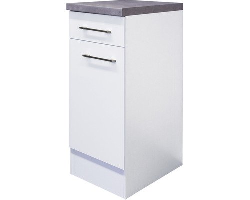 Unterschrank mit Schublade und Drehtür Flex Well Varo BxHxT 30x86x60 cm Frontfarbe weiss - Korpusfarbe weiss