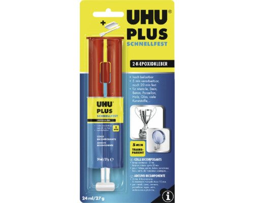 UHU PLUS 2-K-Epoxidkleber schnellfest 27 g Spritze