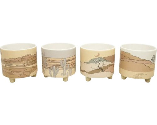 Übertopf Matteo Keramik Ø 12 cm H 15 cm weiss braun