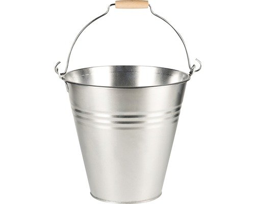 Übertopf Eimer Zink Ø 22 H 22.5 cm silber