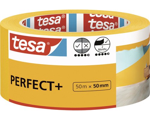 tesa Malerband Perfect+ Abdeckband orange 50 m x 50 mm