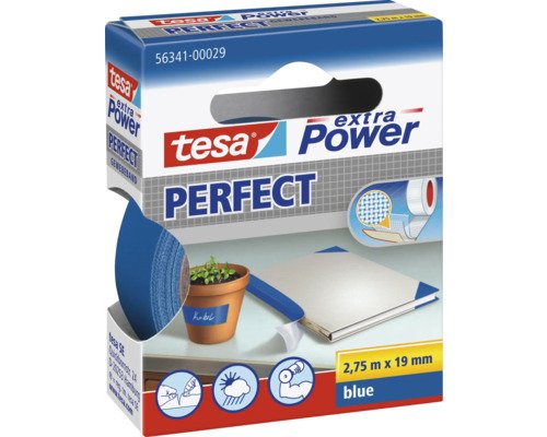 tesa® extra Power Perfect Gewebeband blau 2.75 m x 19 mm