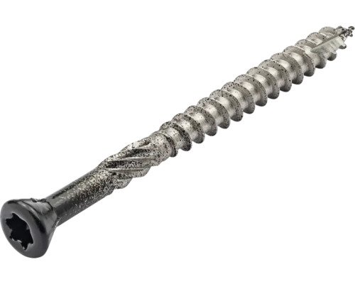 Terrassenschraube Linsensenkkopf mit I-Stern 4 x 35 mm Edelstahl HCP schwarz 100 Stück