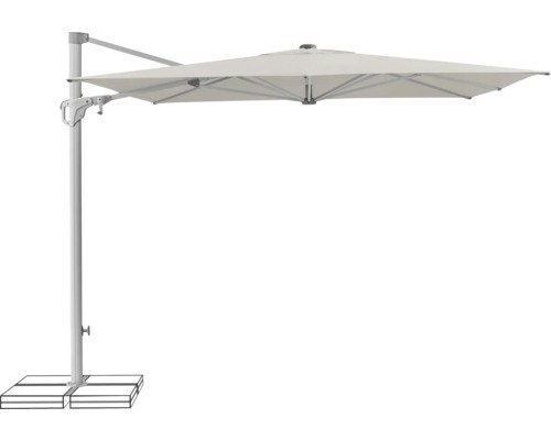 Suncomfort by Glatz Ampelschirm Familyflex 250 cm x 250 cm light grey