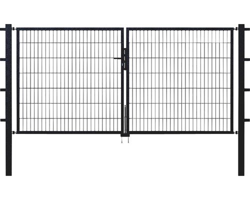 Stabgitter-Doppeltor ALBERTS Flexo 300 x 100 cm inkl. Pfosten 8 x 8 cm anthrazit