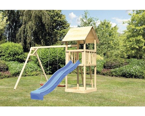 Spielturm AKUBI Lotti+Rutsche blau+Schaukel