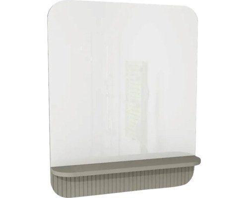 Spiegel mit Ablage Devo Gloria 2.0 BxHxS 70x86x14 cm stone grey supermatt geriffelt