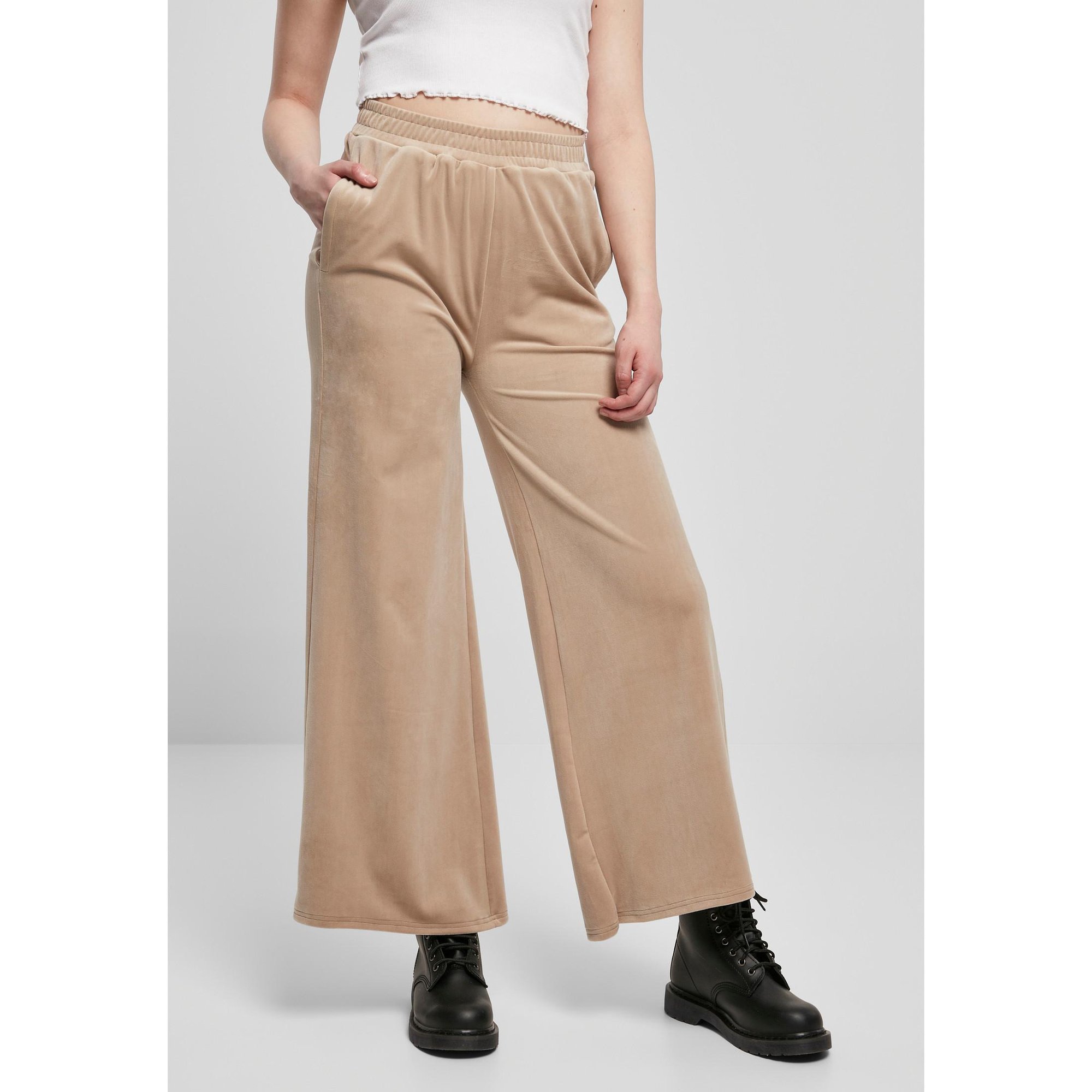 damenhosen high waist straight velvet