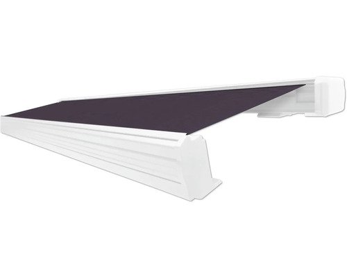 SOLUNA Kassettenmarkise Exquisit 2,5x2 Dessin S2119 Gestell RAL 9010 reinweiss Antrieb rechts inkl. Motor und Wandschalter