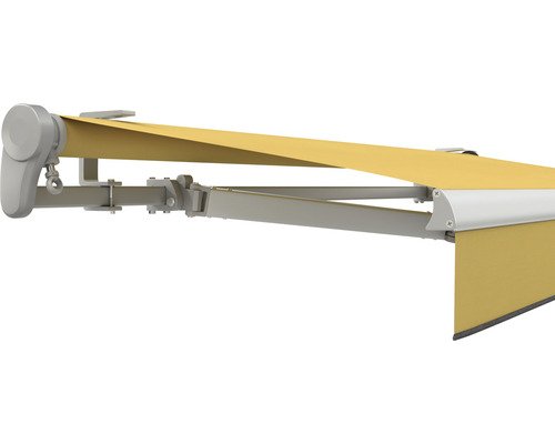 SOLUNA Gelenkarmmarkise Trend 2,5x2 Stoff Dessin U415 Gestell E6EV1 silber eloxiert Antrieb links inkl. Kurbel
