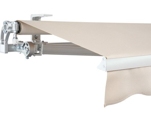 SOLUNA Gelenkarmmarkise Concept 3,5x2,5 Stoff Dessin 8902 Gestell Silber E6EV1 eloxiert Antrieb links inkl. Kurbel
