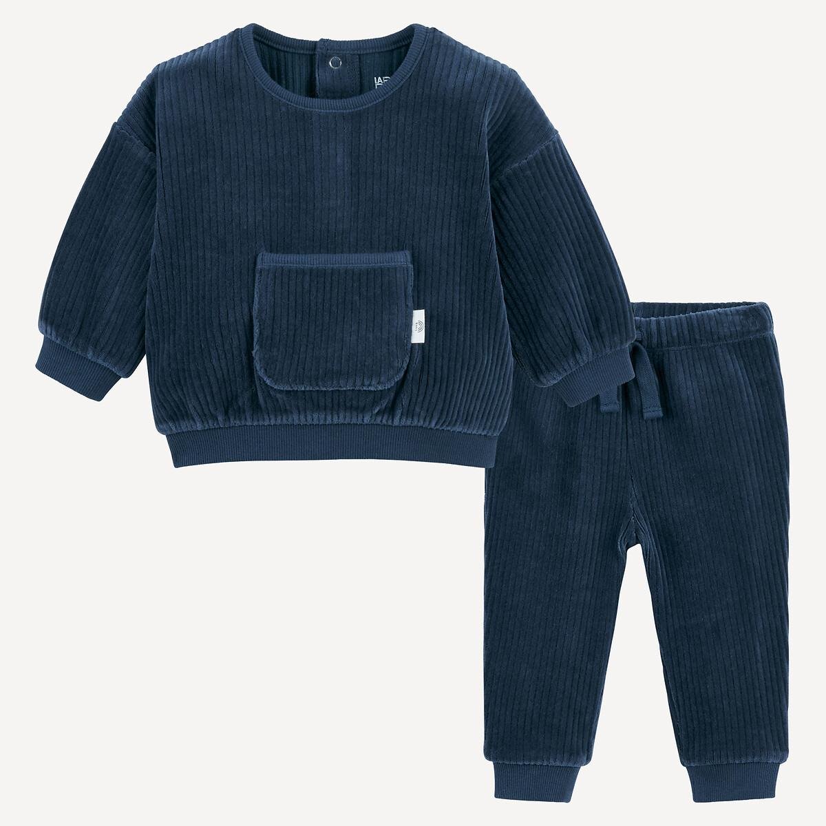 Zweiteiliges Set aus Sweatshirt und Jogginghose aus Samt