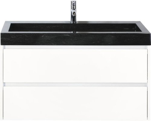 Sanox Natursteinwaschbecken mit Unterschrank Dante BxHxT 101 cm x 58 cm x 45.5 cm Frontfarbe weiss