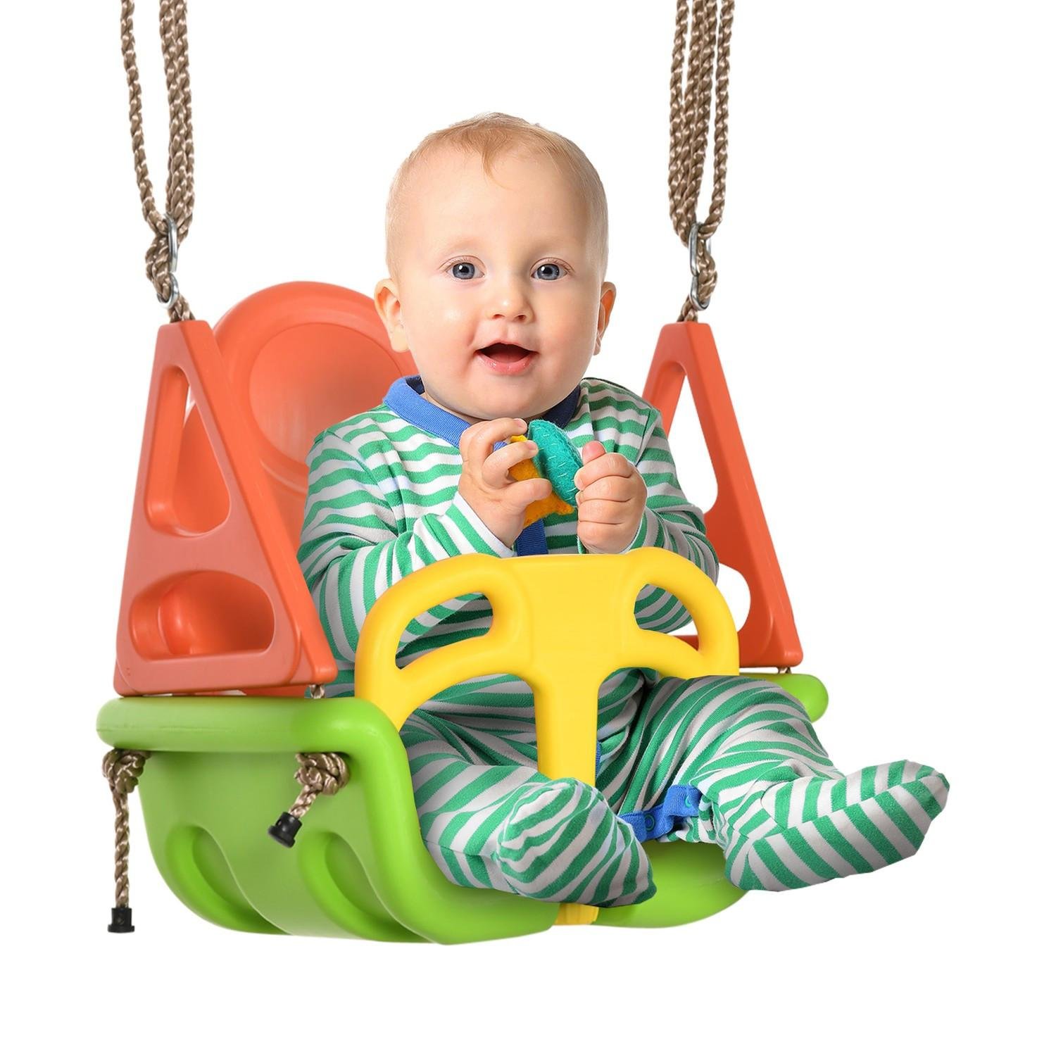 Babyschaukel Outdoor Verstellbares Seil, 120-180Cm, Kleinkindschaukel Ab 9 Monaten, Bis 70Kg, Grün