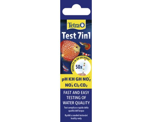 Teststreifen Tetra Tetra Test 7in1 Wassertest für pH, KH, GH, Nitrit, Nitrat, Chlor, CO2 50 Stück