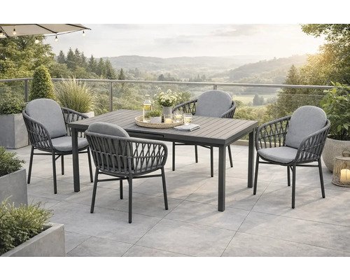 Destiny Gartenmöbelset Como Imola anthrazit, stapelbar