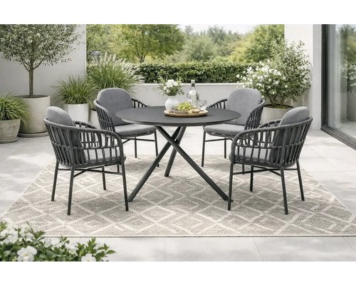 Destiny Gartenmöbelset Como Barletta anthrazit, stapelbar
