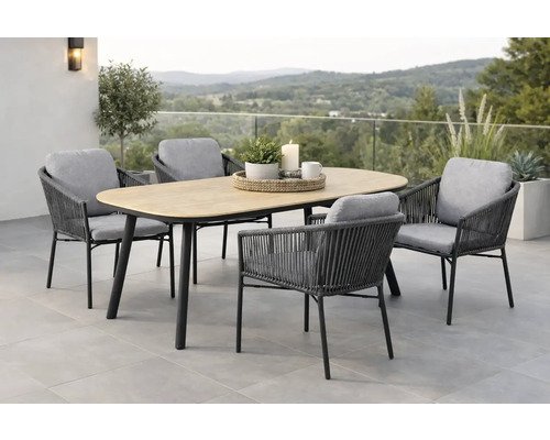 Destiny Gartenmöbelset Lucca San Marino anthrazit, stapelbar