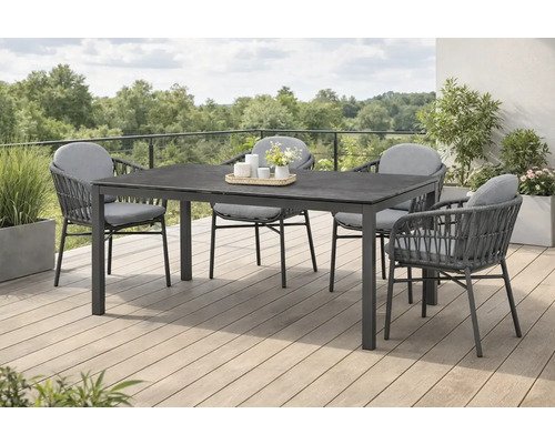 Destiny Gartenmöbelset Como Cremona anthrazit, stapelbar