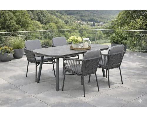 Destiny Gartenmöbelset Limone San Marino anthrazit grau, stapelbar
