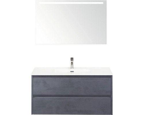 Sanox Badmöbel-Set Dante BxHxT 101 cm x 170 cm x 46 cm Frontfarbe beton anthrazit