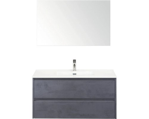 Sanox Badmöbel-Set Dante BxHxT 101 cm x 170 cm x 46 cm Frontfarbe beton anthrazit
