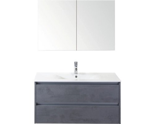 Sanox Badmöbel-Set Dante BxHxT 101 cm x 170 cm x 46 cm Frontfarbe beton anthrazit