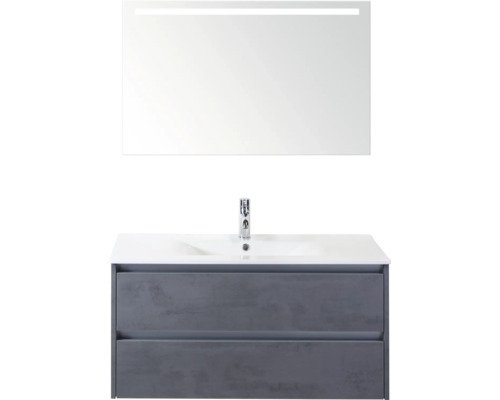 Sanox Badmöbel-Set Dante BxHxT 101 cm x 170 cm x 46 cm Frontfarbe beton anthrazit