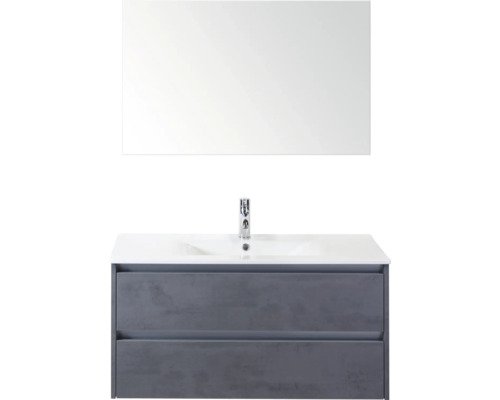 Sanox Badmöbel-Set Dante BxHxT 101 cm x 170 cm x 46 cm Frontfarbe beton anthrazit